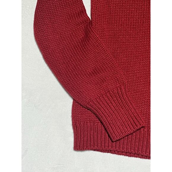 Talbots Fair Isle Turtleneck Sweater Womens Small Red Pullover Chunky Knit - Picture 4 of 12